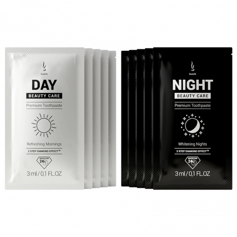 Sample Set de pastă de dinți DuoLife Day & Night Beauty Care (5x3ml Day & 5x3ml Night)